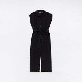 Denim Oversize Jumpsuit - Black Washed