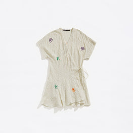 Embroidered Cotton Dress - Ivory