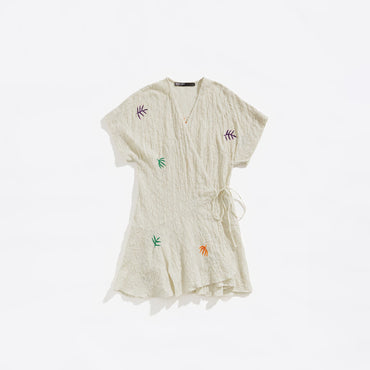 Embroidered Cotton Dress - Ivory