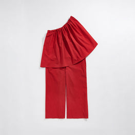 Maxi Ruffle Jumpsuit - Red