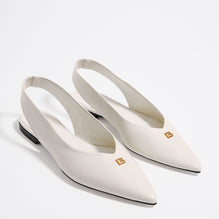 Leather Slingback Ballerina - Ivory