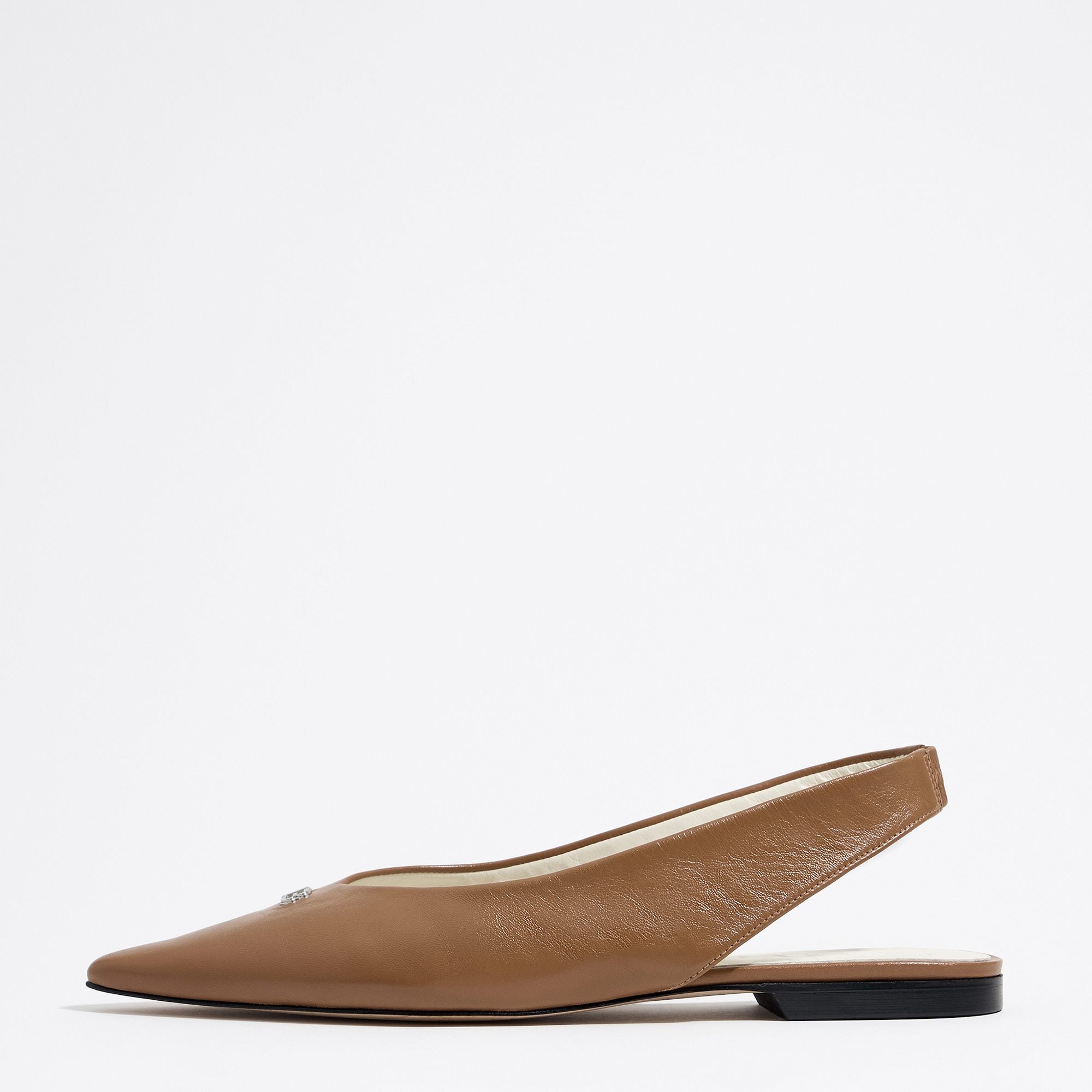 Leather Slingback Ballerina - Toasted Brown