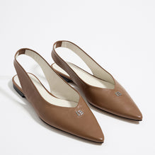 Leather Slingback Ballerina - Toasted Brown