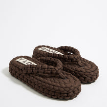 Plaited Flat Sandal - Brown