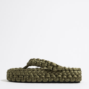 Plaited Flat Sandal - Verde