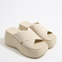 Elastic High Wedge - Ivory