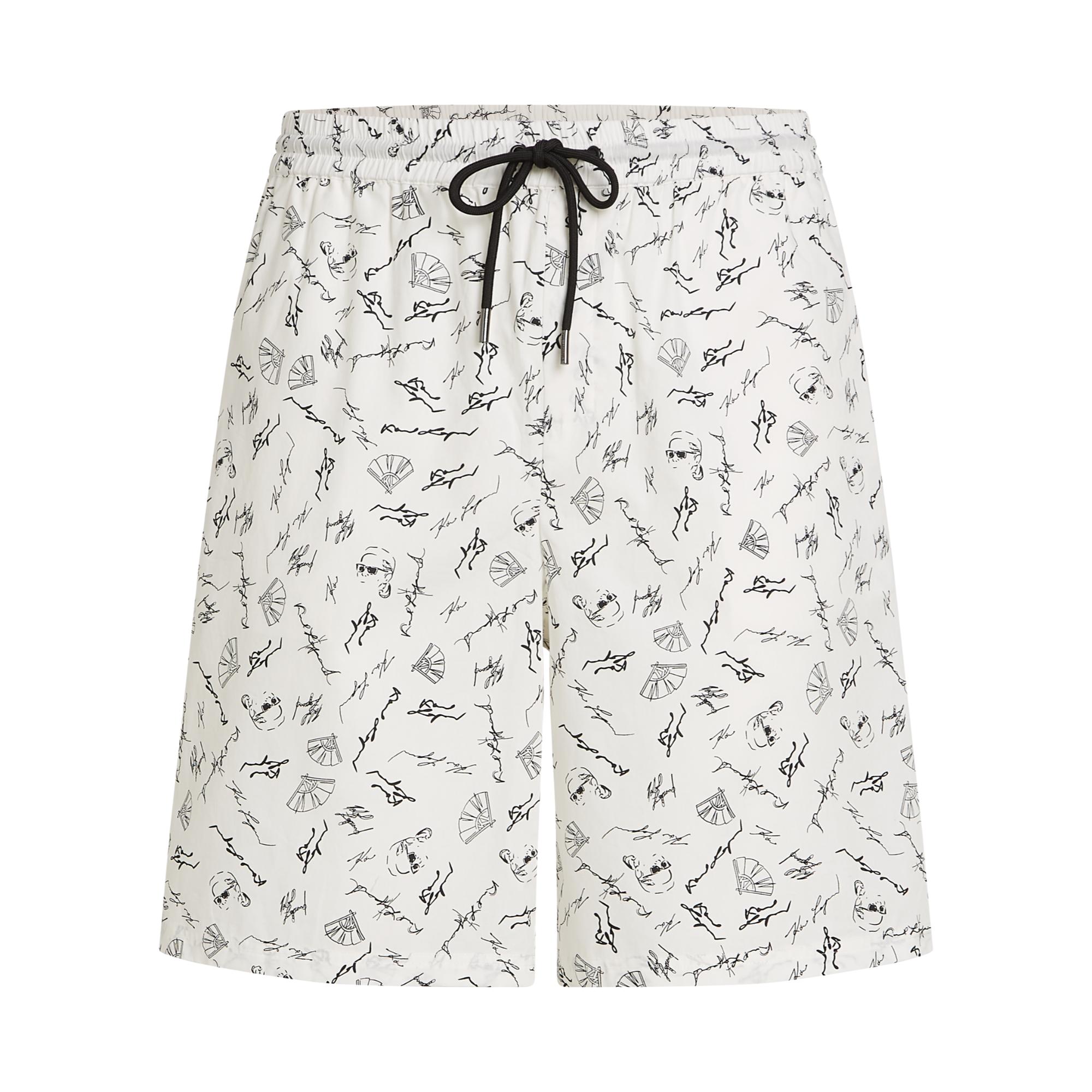 K-Sketch AOP Poplin Shorts - White
