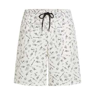 K-Sketch AOP Poplin Shorts - White