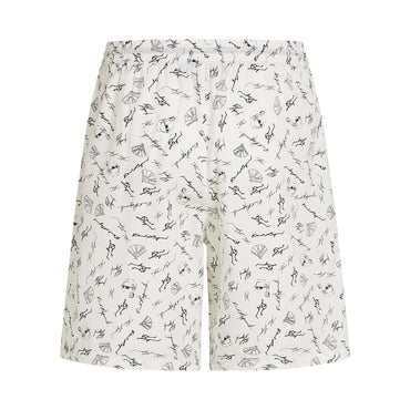 K-Sketch AOP Poplin Shorts - White
