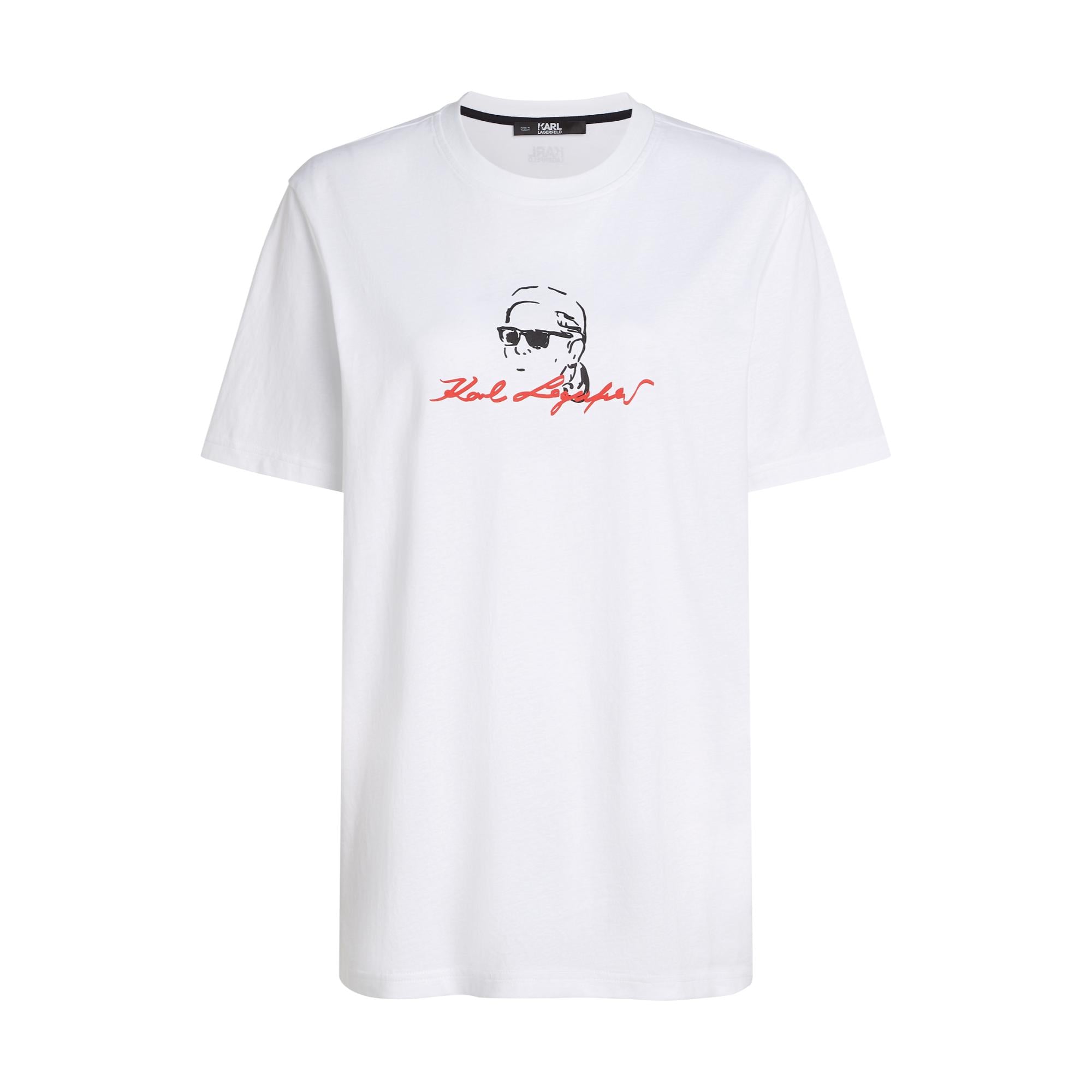 Karl Profile Sketch T-Shirt - White