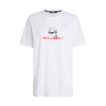 Karl Profile Sketch T-Shirt - White