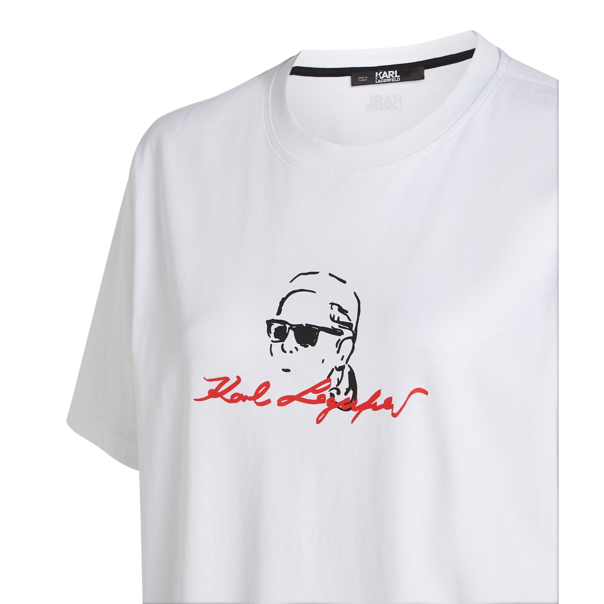 Karl Profile Sketch T-Shirt - White