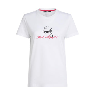 Karl Profile Sketch T-Shirt - White