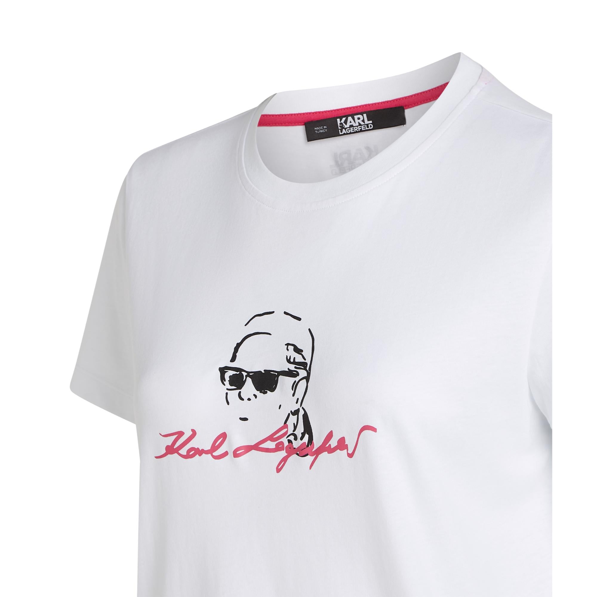 Karl Profile Sketch T-Shirt - White