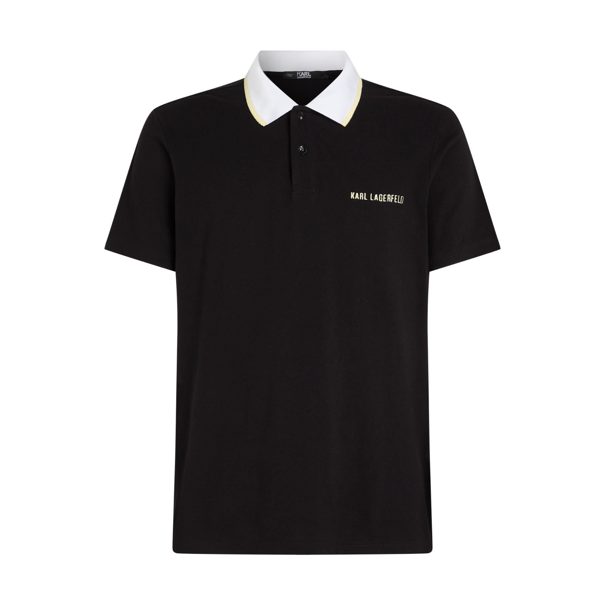 Pop Color Detail Polo Top - Black