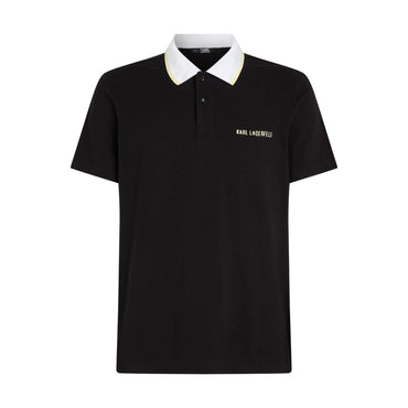 Pop Color Detail Polo Top - Black