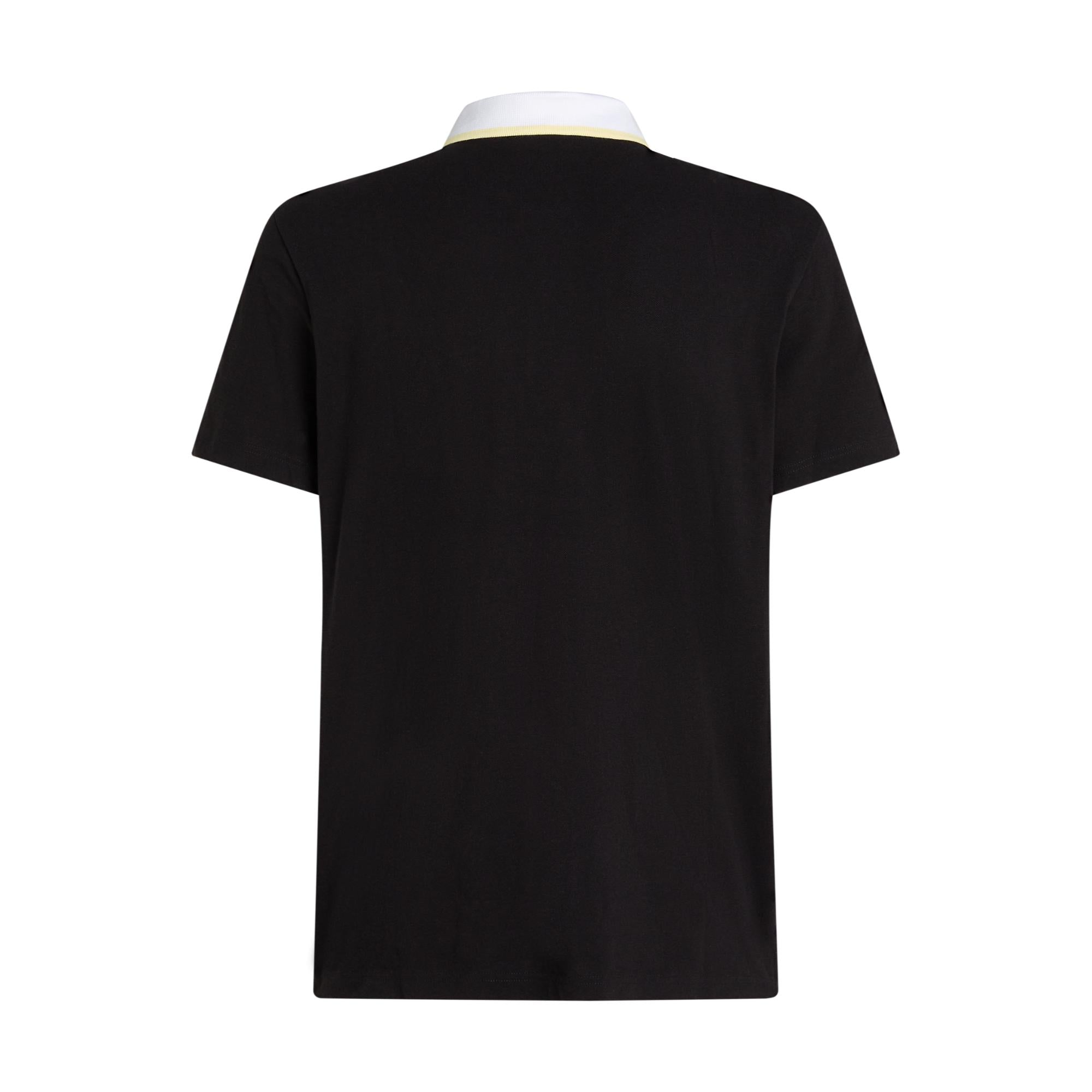 Pop Color Detail Polo Top - Black