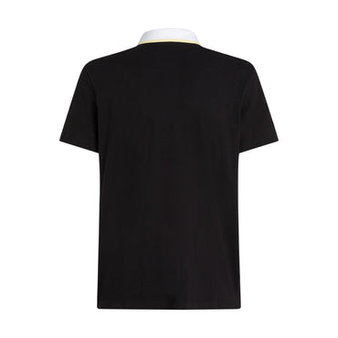 Pop Color Detail Polo Top - Black