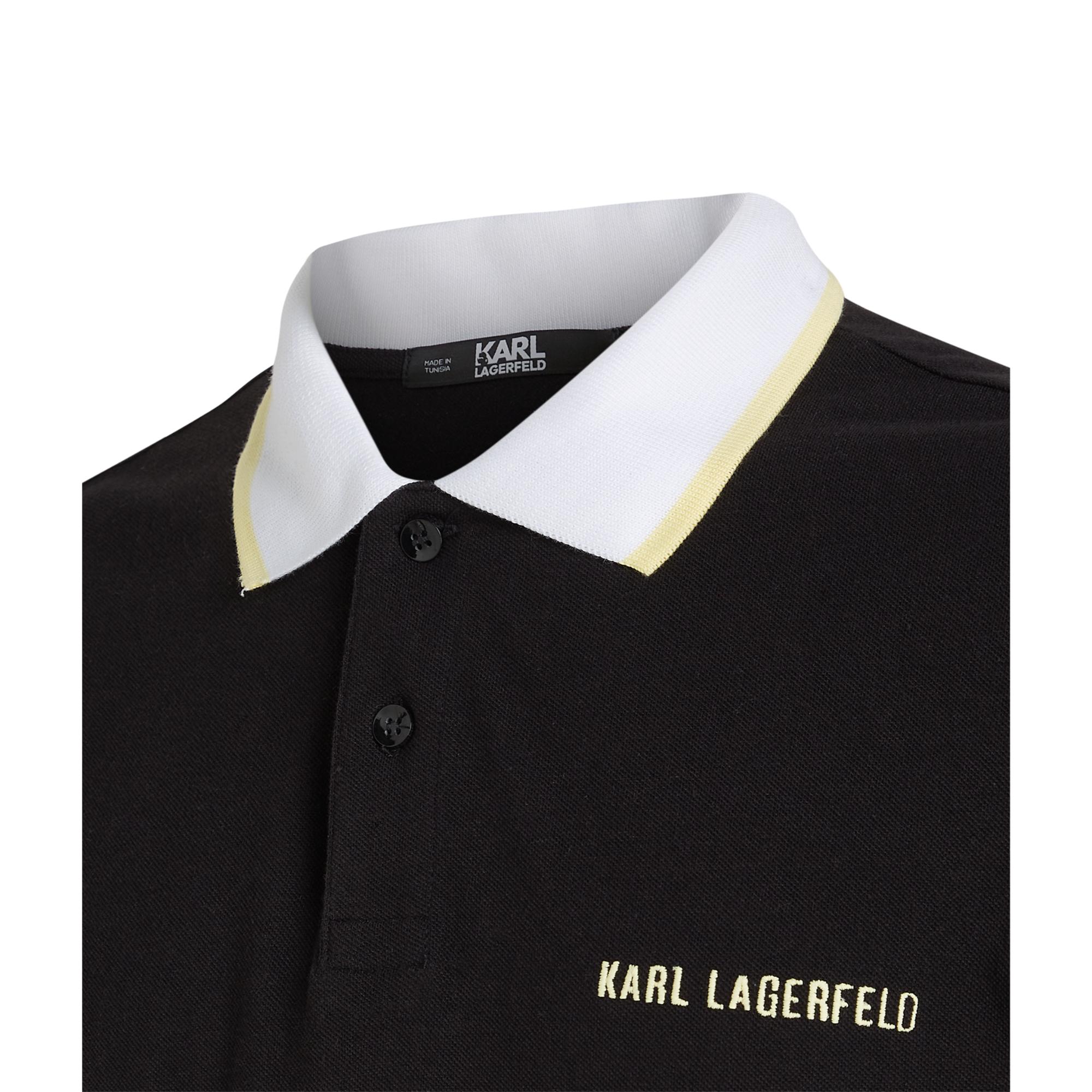 Pop Color Detail Polo Top - Black