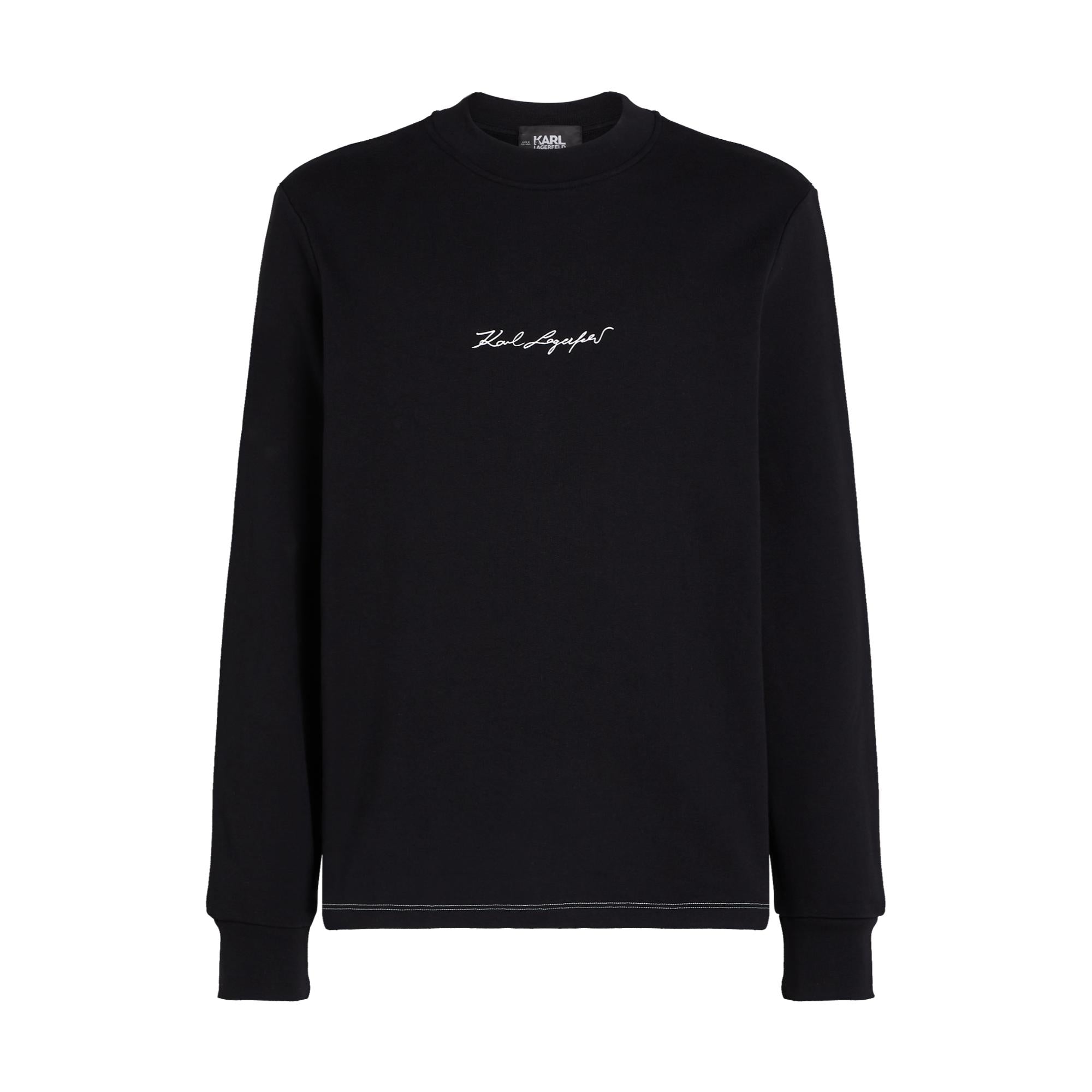Ctrst Stitching Signature Sweatshirt - Black