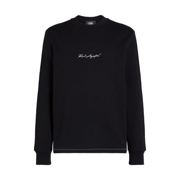 Ctrst Stitching Signature Sweatshirt - Black