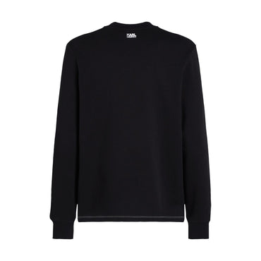 Ctrst Stitching Signature Sweatshirt - Black