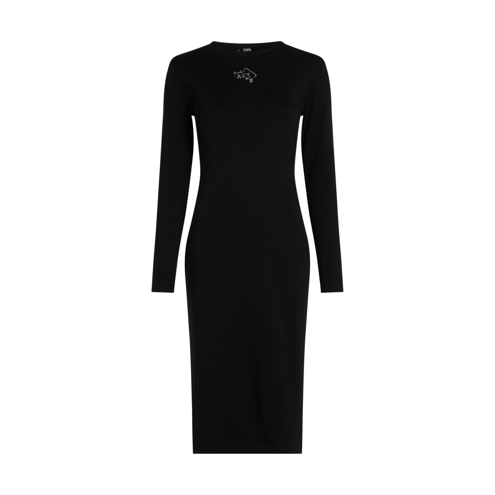 Kocktail Couple Rhinestone Dress - Black