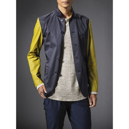 Men Cotton Pu Rain Blazer - Navy