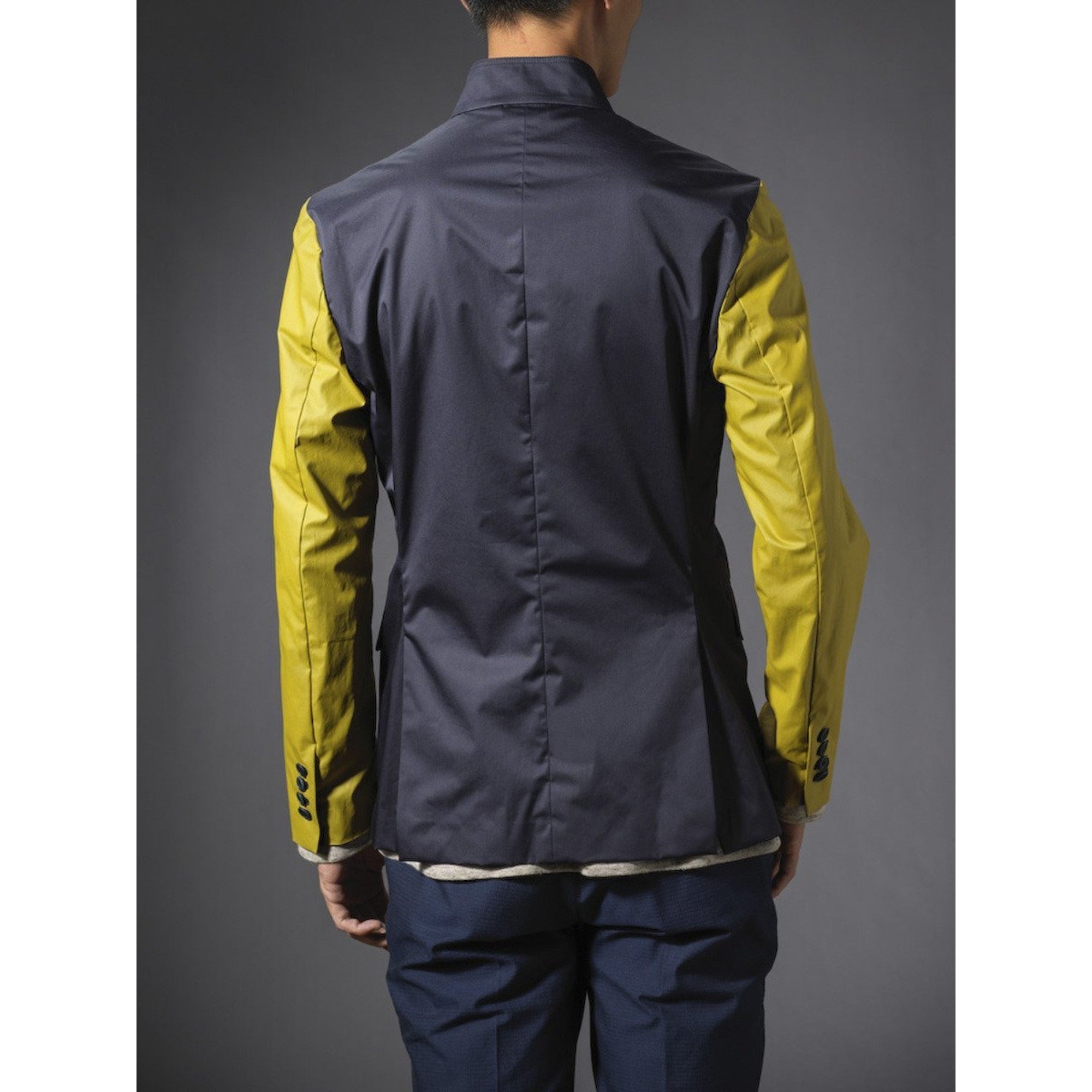 Men Cotton Pu Rain Blazer - Navy