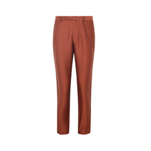 Men Linen-Polyamide Suit Pants - Dark Orange