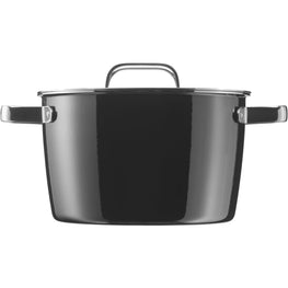 Fusiontec Aromatic 22cm High Casserole with Lid - Black