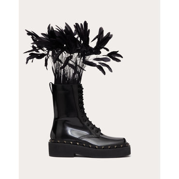Women Rockstud M-Way Short Boots - Nero