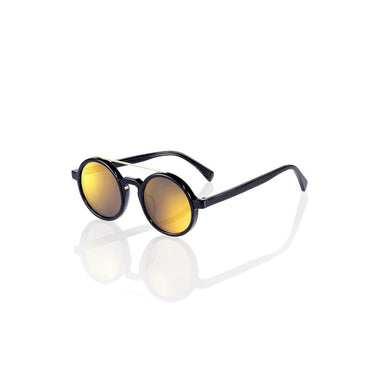 Unisex Retro Chinese Glasses Blk-Gd - Black