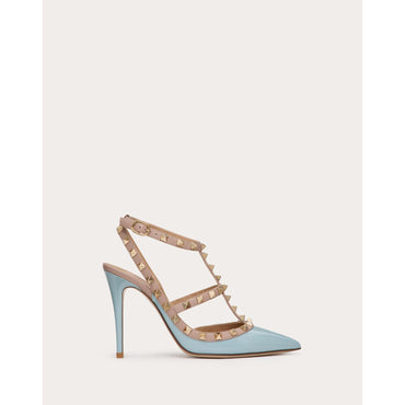 Women Rockstud Pump - Blue Porcellana/Poudre