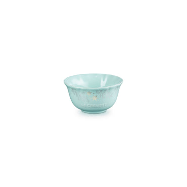 Frill Bowl w/Gold Decal 360ml - Peppermint Blue