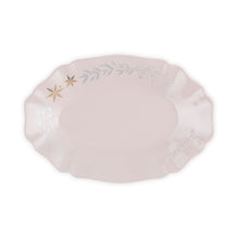 Frill Oval Plate Gold Decoration 32cm - Macaron Pink