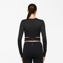 Titika Beatrix Long Sleeve Crop Top - Black Stripes