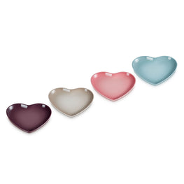 4 x Heart Sphere Plate 17cm - Fig/ Nutmeg/ RoseQuartz/ SeaSalt