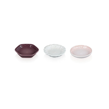 3 x Christmas Mini Plates - Fig/ Shell Pink/ Pearlized White