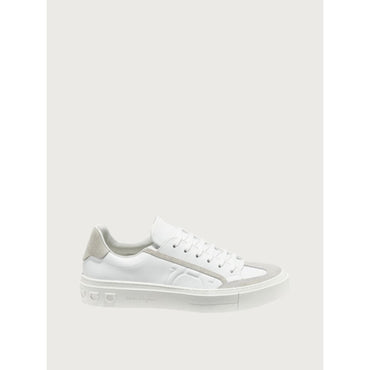 Men Gancini Sneakers [Width: M] - Matte White/White