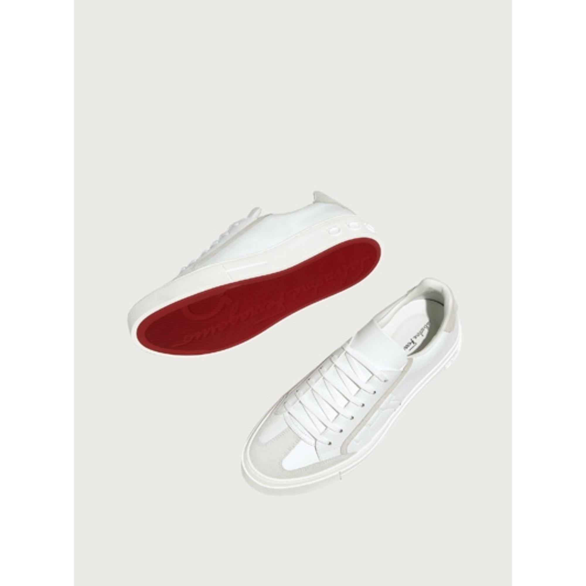 Men Gancini Sneakers [Width: M] - Matte White/White