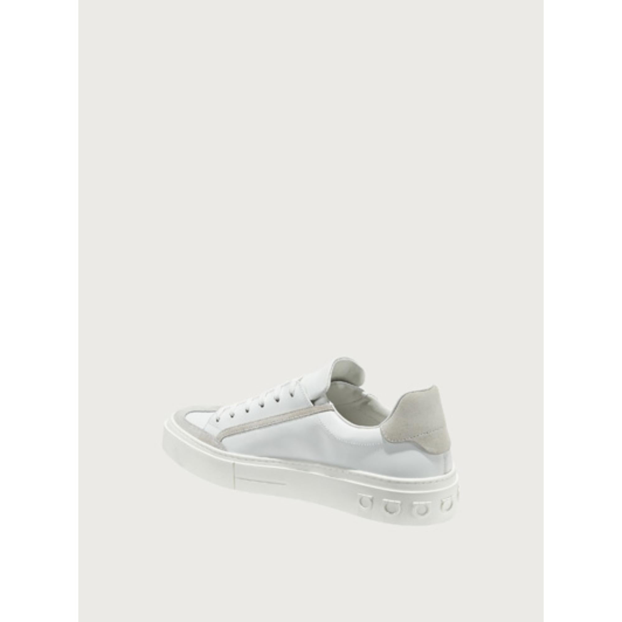 Men Gancini Sneakers [Width: M] - Matte White/White