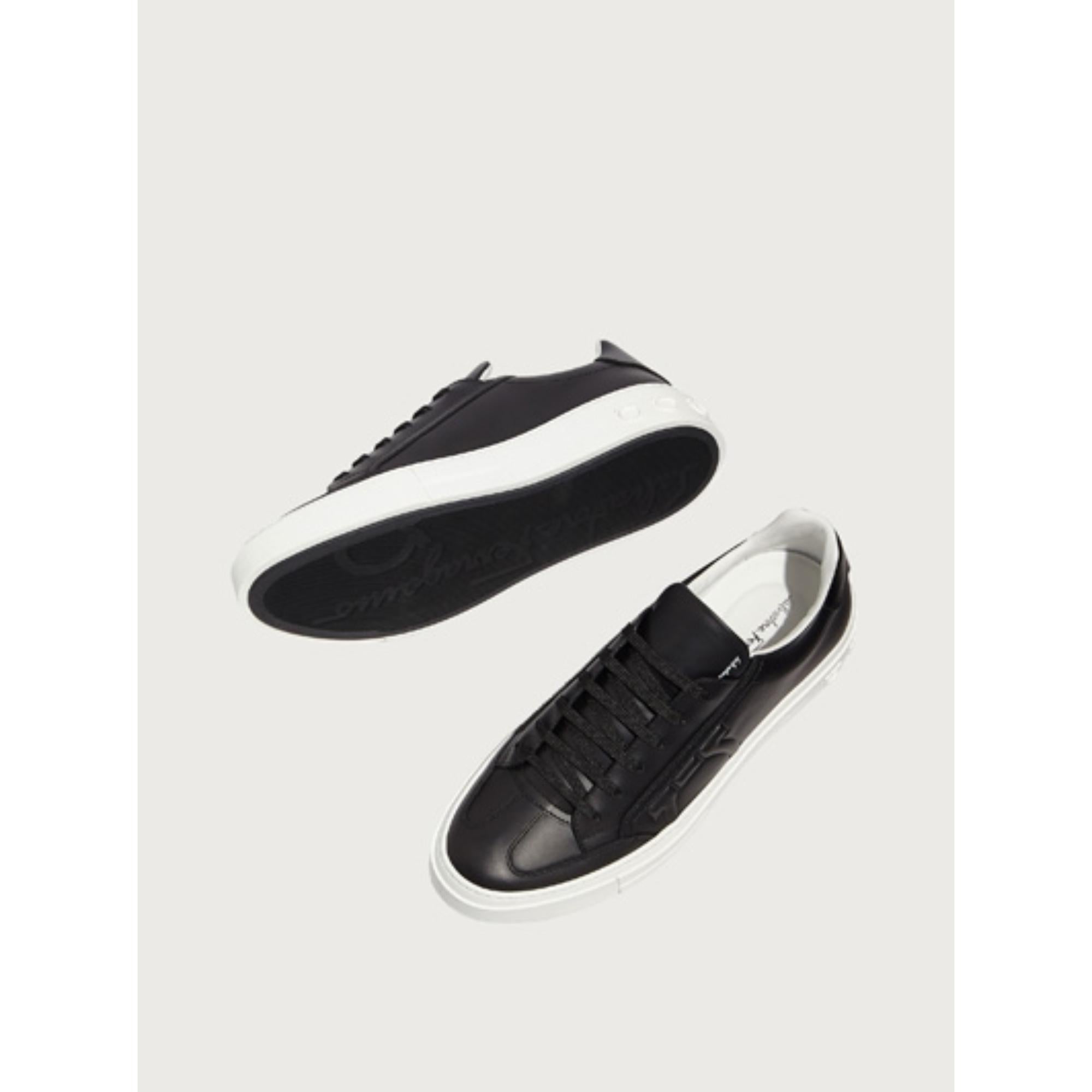 Men Gancini Sneakers [Width: M] - White/Black