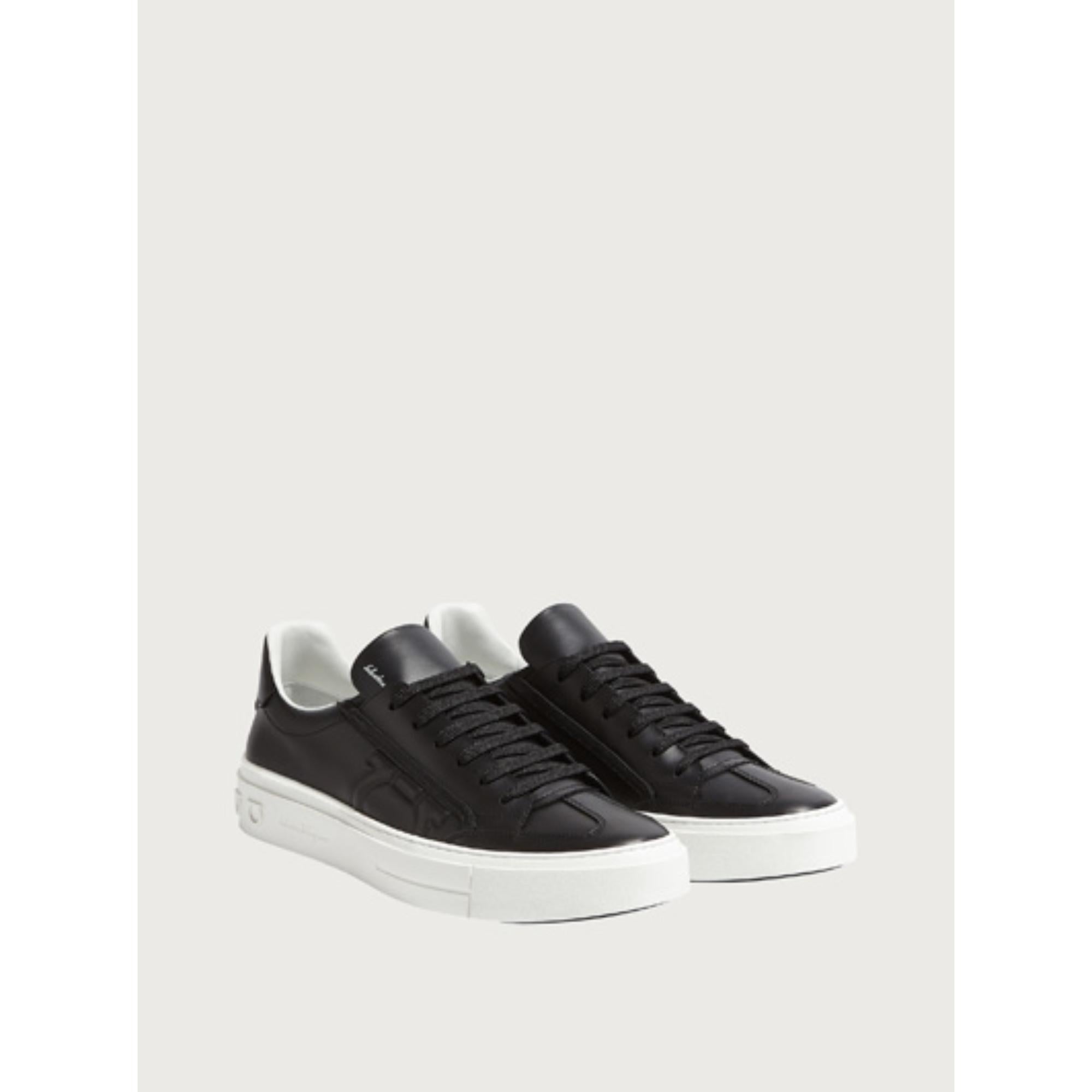 Men Gancini Sneakers [Width: M] - White/Black