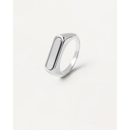 Ribbon Stamp Silver Ring