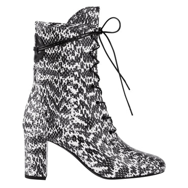 Autres Lignes Ankle Boots - Black/White