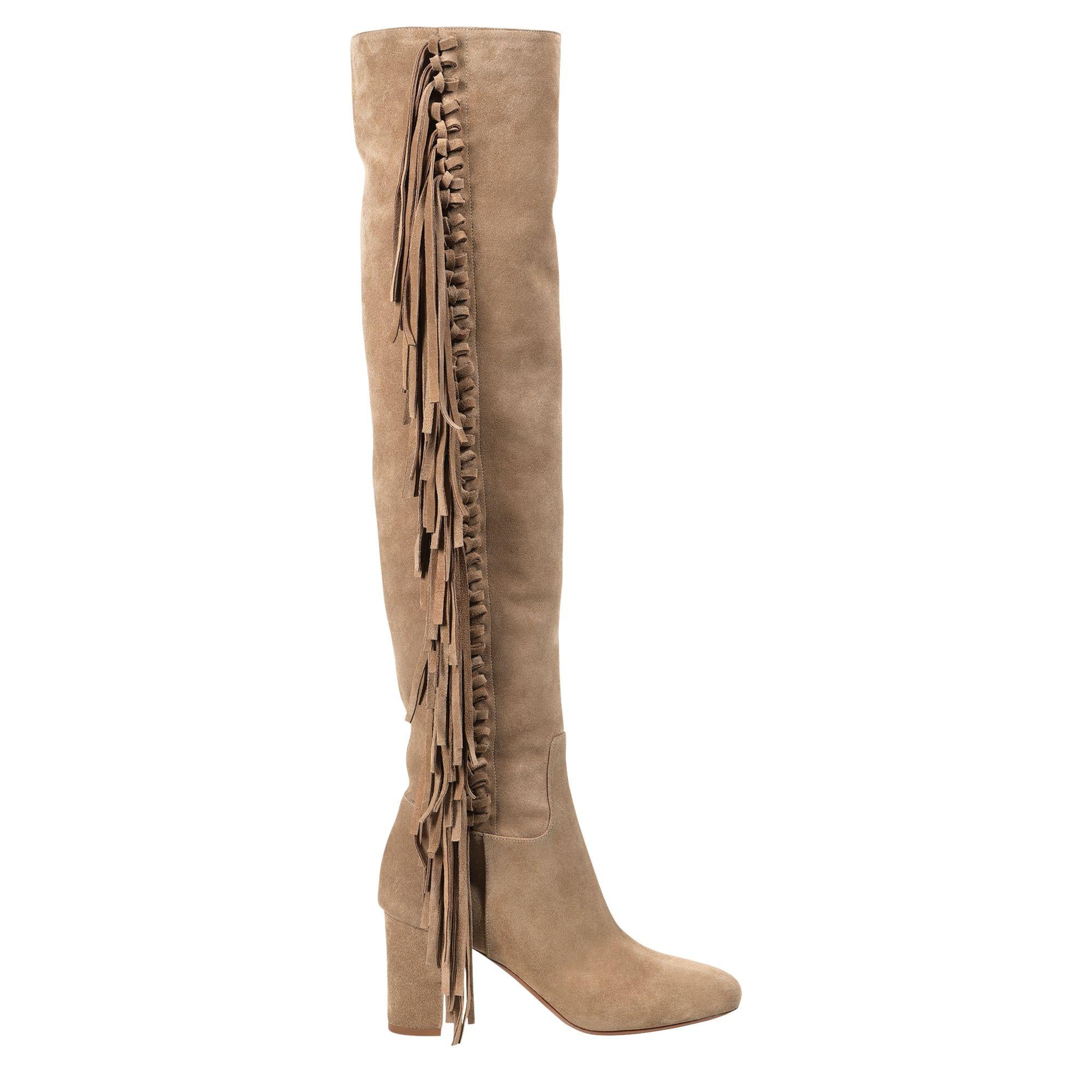 Amazone Folk Hight-Heel Boots - Beige