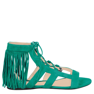 Autres Lignes Flat Sandals - Emerald Green