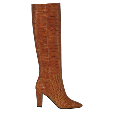 Bottes Looks Croco Hight-Heel Boots - Cognac