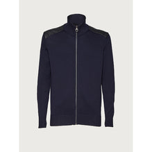 Men Knitted Blouson - Navy Blue